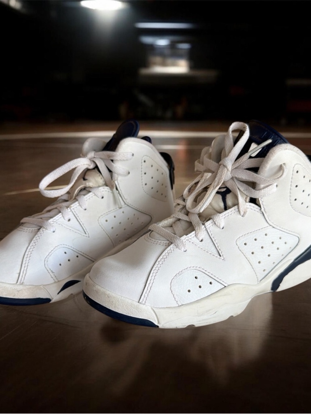 Nike Kids Jordan White and Navy High-Top Sneakers